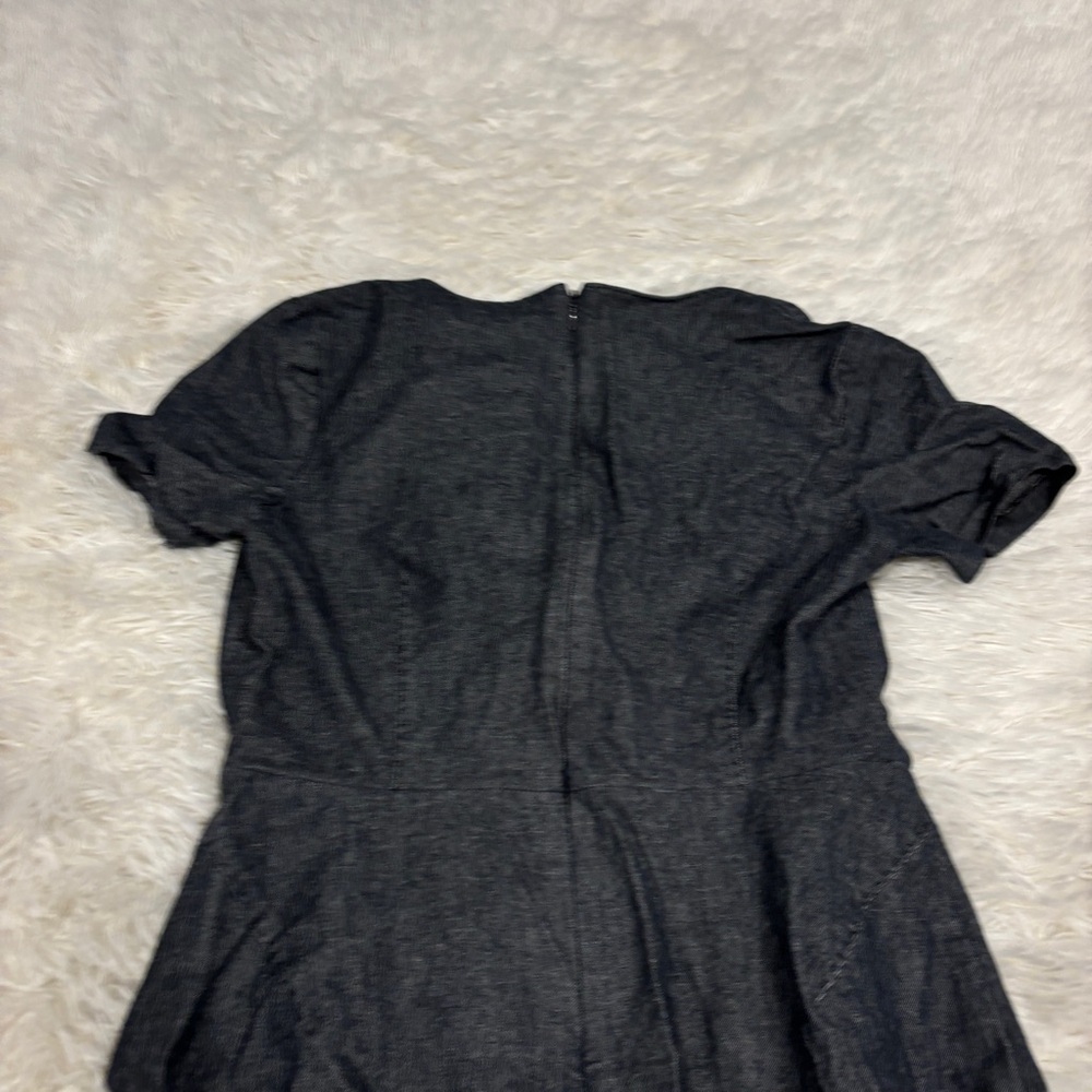 Banana Republic Blue Chambray Sheath Peplum Dress Size 4 - Picture 14 of 16
